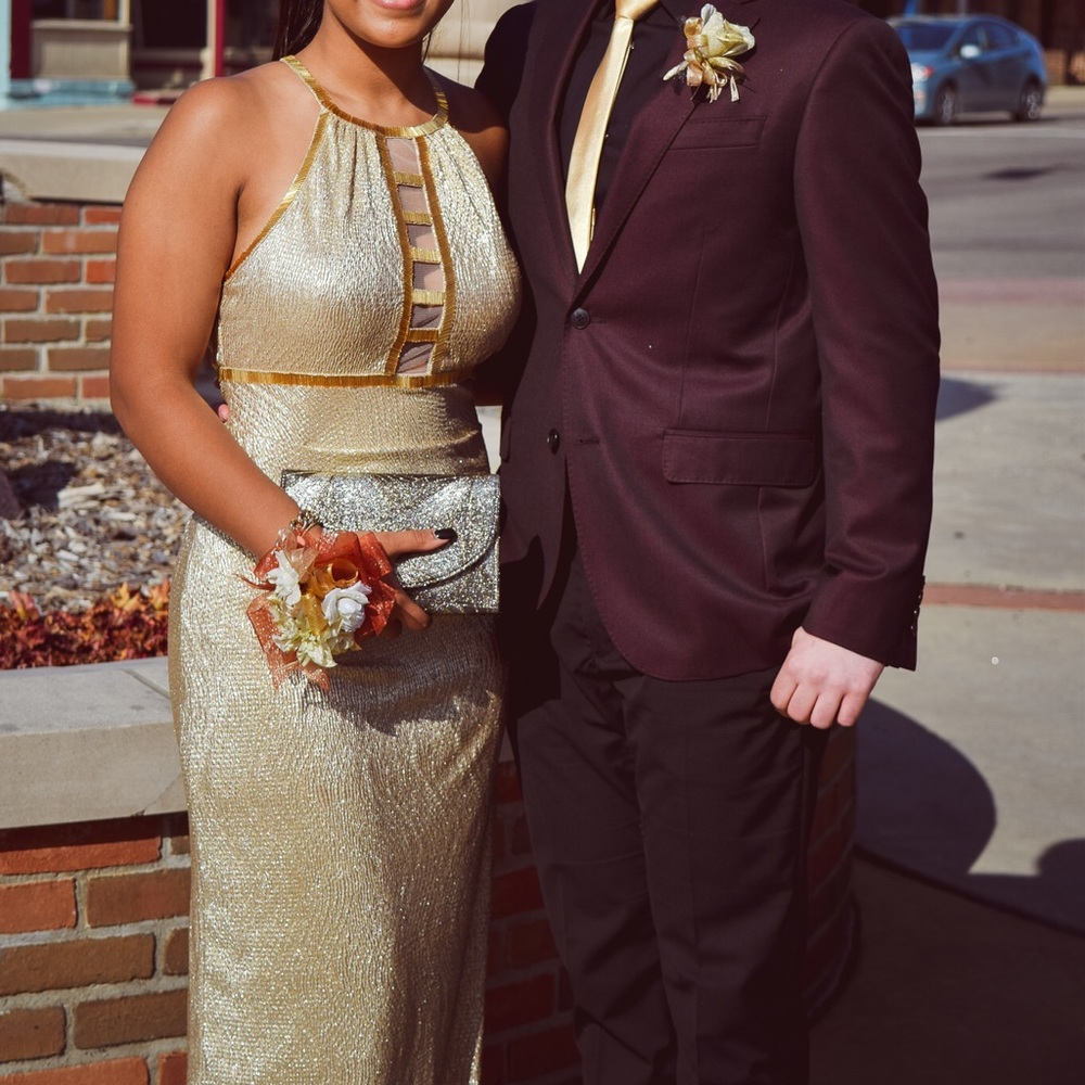 Gold prom dress